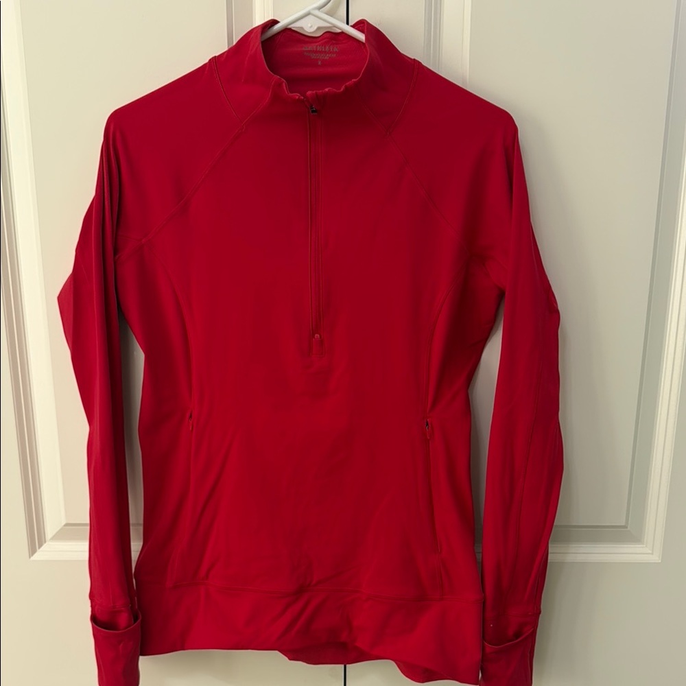 Women's Red Half-Zip Top